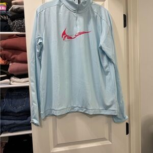 Nike Swoosh Running Half Zip Pullover with Pink Logo -Size XL - NWT